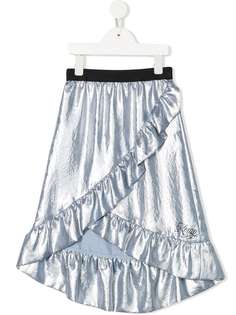 Kenzo Kids юбка с эффектом металлик и оборками