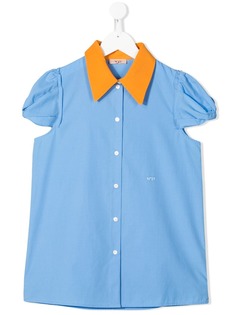 Nº21 Kids рубашка с контрастным воротником