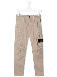 Stone Island Junior брюки карго кроя слим с нашивкой-логотипом