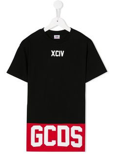 Gcds Kids платье-футболка в полоску с логотипом