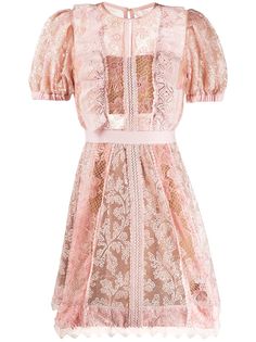 Self-Portrait платье мини с цветочным кружевом