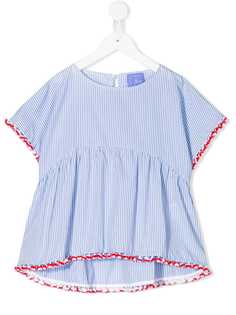 Stella Jean Kids полосатая рубашка с короткими рукавами