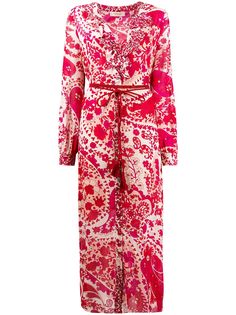 Twin-Set платье-рубашка с цветочным принтом и оборками