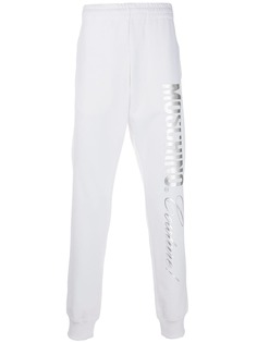 Moschino спортивные брюки с логотипом металлик