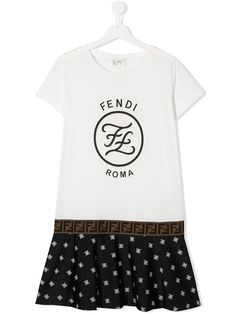 Fendi Kids платье-футболка с логотипом