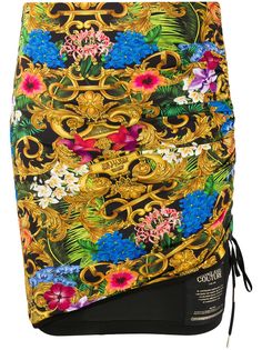 Versace Jeans Couture юбка со сборками и цветочным принтом
