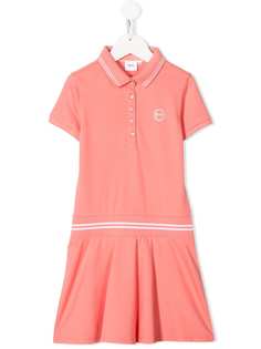 BOSS Kidswear платье с воротником-поло и отделкой в полоску