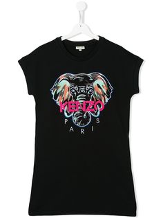 Kenzo Kids платье-футболка с вышивкой