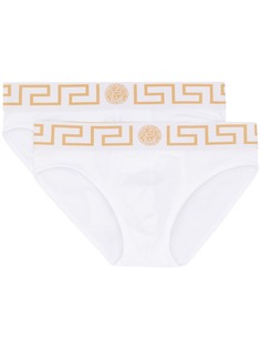 Versace комплект из двух трусов-брифов с узором Greca Key
