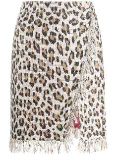 Blumarine юбка прямого кроя с леопардовым принтом
