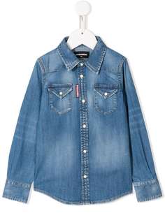 Dsquared2 Kids джинсовая рубашка с нагрудным карманом