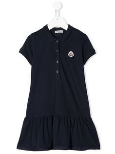 Moncler Enfant платье-поло с нашивкой-логотипом