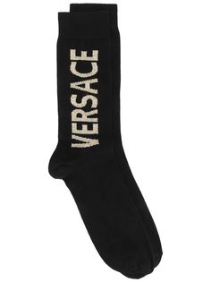 Versace носки с жаккардовым логотипом