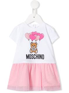 Moschino Kids платье-футболка с логотипом