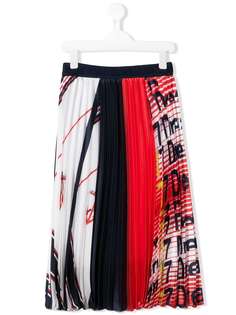 Msgm Kids атласная плиссированная юбка