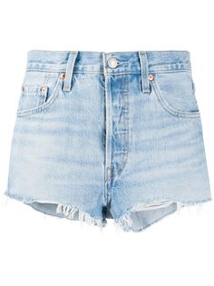 Levis джинсовые шорты с эффектом потертости