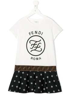 Fendi Kids платье-футболка с логотипом