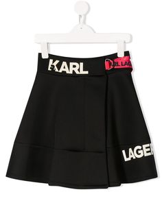 Karl Lagerfeld Kids расклешенная юбка мини с логотипом