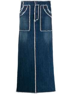 Jean Paul Gaultier Pre-Owned джинсовая юбка с необработанными швами