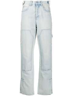 Off-White джинсы прямого кроя с нашивками