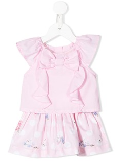 Lapin House платье в горох с бантом