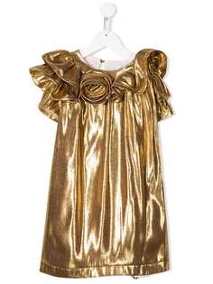 Little Marc Jacobs платье с оборками и эффектом металлик