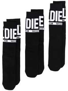 Diesel носки в рубчик с логотипом