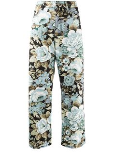 P.A.R.O.S.H. укороченные джинсы с цветочным принтом
