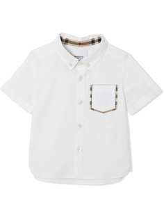 Burberry Kids рубашка оксфорд с отделкой Vintage Check