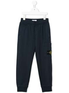 Stone Island Junior спортивные брюки прямого кроя с нашивкой-логотипом