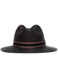 Saint Laurent соломенная шляпа-трилби с лентой