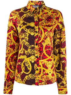 Versace Jeans Couture рубашка с леопардовым принтом