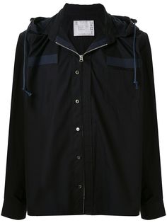 Sacai рубашка с капюшоном