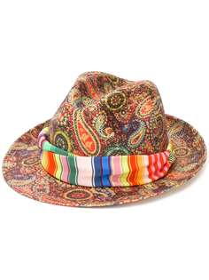 Etro шляпа Panama с принтом пейсли
