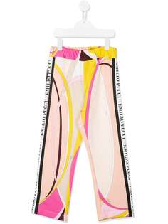 Emilio Pucci Junior спортивные брюки с логотипом на лампасах