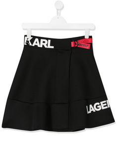 Karl Lagerfeld Kids расклешенная юбка мини с логотипом