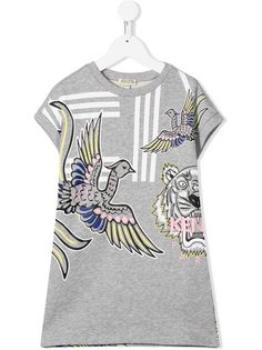 Kenzo Kids платье-футболка с графичным принтом и логотипом