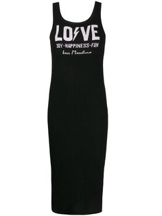 Love Moschino трикотажное платье в рубчик с логотипом
