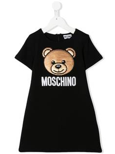 Moschino Kids платье-футболка с пайетками