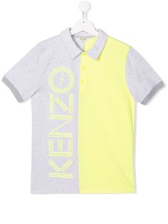 Kenzo Kids рубашка-поло в стиле колор-блок с логотипом
