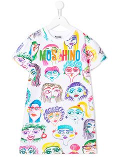 Moschino Kids платье-футболка с принтом