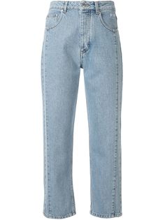 MSGM укороченные джинсы с контрастной строчкой