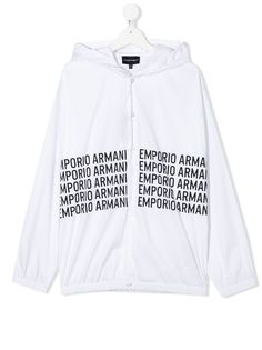 Emporio Armani Kids рубашка с капюшоном и логотипом