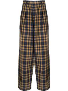Kolor клетчатые брюки прямого кроя