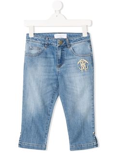 Roberto Cavalli Junior джинсы с вышивкой монограммы