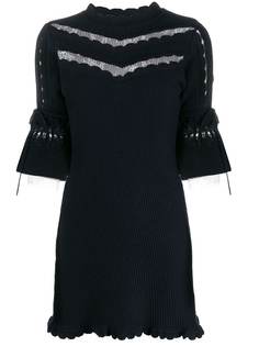 Self-Portrait платье с кружевом и фестонами