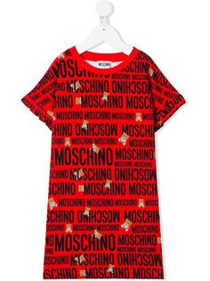 Moschino Kids платье-футболка с логотипом и принтом Teddy Bear