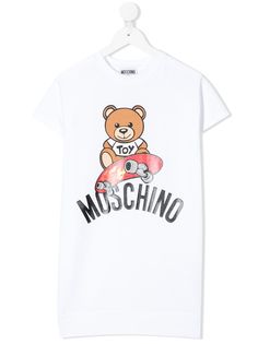 Moschino Kids платье-футболка Teddy Bear с логотипом