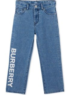 Burberry Kids джинсы с логотипом