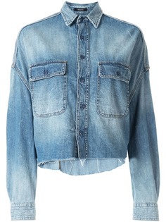 R13 укороченная рубашка с необработанными краями